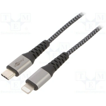 Cable; USB 2.0; Apple Lightning plug,USB C plug; 2
