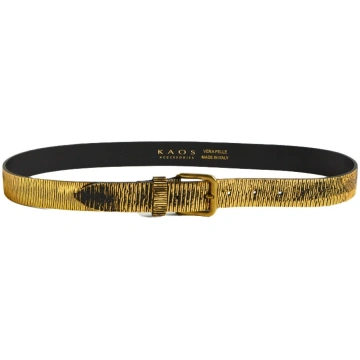 KAOS LAMINATED LEATHER BELT OIAST009 GOLD - GOLD /