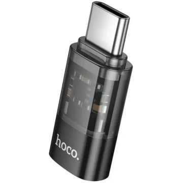 Adapteris USB C uz Lightning Hoco UA36D caurspīdīg