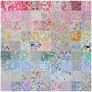 Liberty Fabric Tana Lawn kvadrātiņi 80 varavīksnes