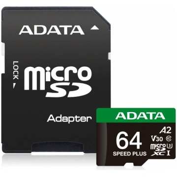 Adata microSD Speed Plus card 64GB UHS1 U3 V30 A2 