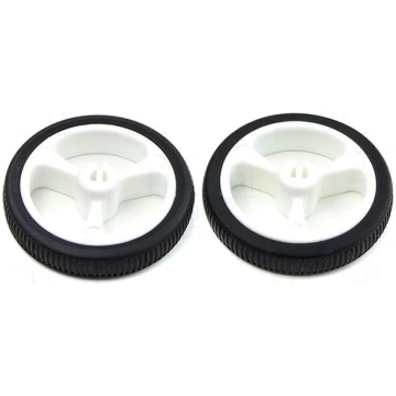 Wheel | white | Shaft: D spring | Pcs: 2 | push-in