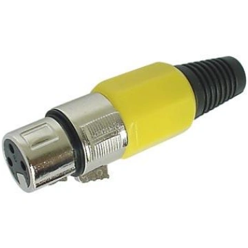 3P FEMALE XLR PLUG - NICKEL - YELLOW China CA100Y