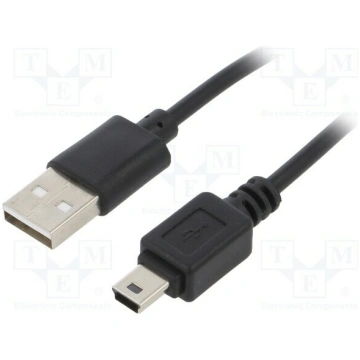 Cable; USB 2.0; USB A plug,USB B mini plug; nickel
