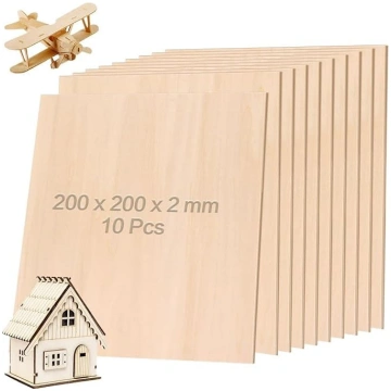 Koka paneļi amatniecībai 200 x 200 x 2 mm, Balsa k