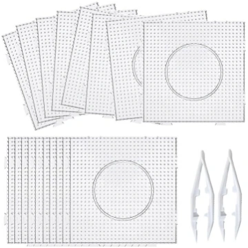 18 gab. Pegboards ar drošības pērlītēm, caurspīdīg