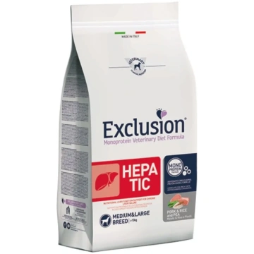 Exclusion - barība suņiem Hepatic ar cūkgaļu, rīsi