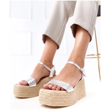 Sudraba espadrilles uz platformas Solora SOLEA