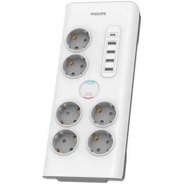 Philips pagarinātājs ar aizsardzību 6 Schuko ligzd