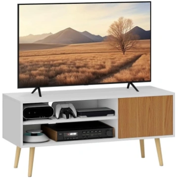 HOMCOM Modern TV Cabinet for Living Room with 2 Op