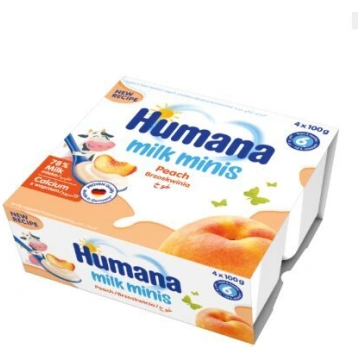 Humana Milk Minis jogurta deserts ar persikiem 400