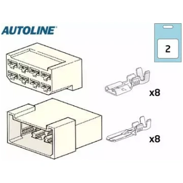 Savienotāju komplekts, 8 kontakti, 6,3 mm AUTOLINE