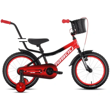 Bērnu velosipēds TABOU Rocket Alu, 16" melns-sarka