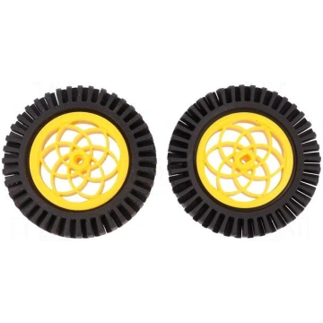 Wheel | yellow-black | Shaft: two sides flattened 