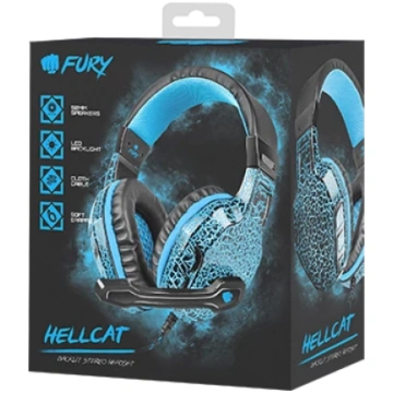 Austiņas spēlētājiem Fury Hellcat ar LED fona apga