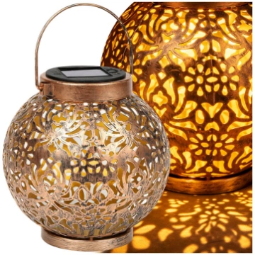 Dekoratīva LED solārā laterna, vara krāsā, 22x15 c
