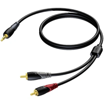 Kabel Procab Jack 3.5mm - RCA (Cinch) x2 3m czarny