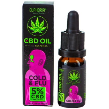 CBD PILIENI COLD & FLU 5%, 10ML, EUPHORIA CBD eļļa