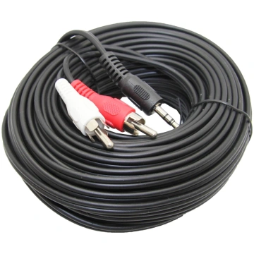 Cable; Jack 3.5mm 3pin plug,RCA plug x2; 1.5m; bla