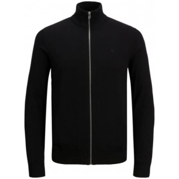Jack & Jones JJEMIL Knit Turtle Zip Cardigan Black