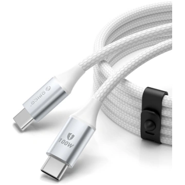 Orico CDX USB-C uz USB-C kabelis 100W 5A 1m, balts
