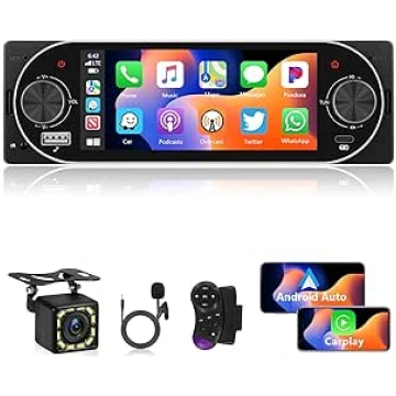 Carplay Single Din Autoradio Bluetooth 5.2 Type-C,
