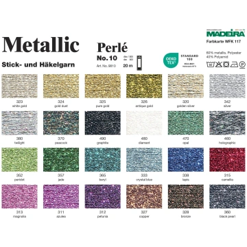 MADEIRA MULINĒ AR METĀLIKU PERLE NR.10 9810