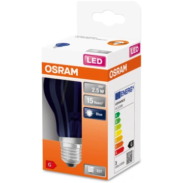 OSRAM Spuldze Osram LED, E27, zila krās., E27, 2.5