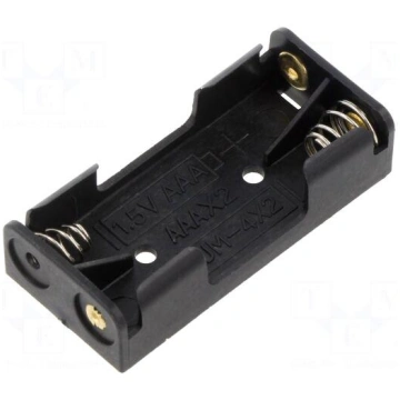 Holder | AAA,R3 | Batt.no: 2 | soldering lugs | bl