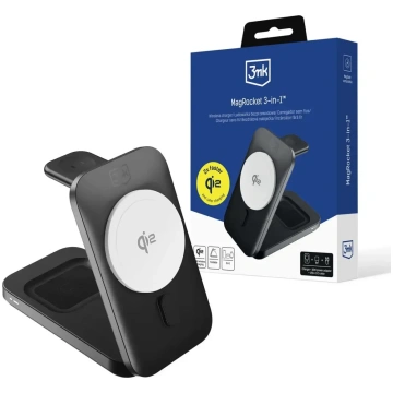 3mk MagRocket 3-in-1 15W Qi2 MPP MagSafe Wireless