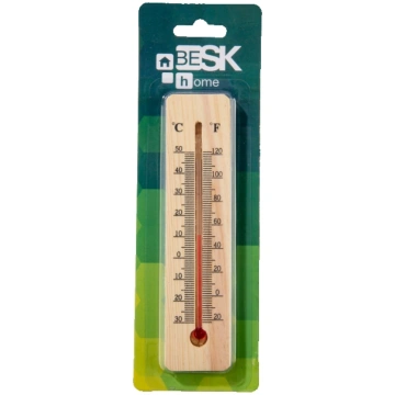 Termometrs āra un iekštelpu, koka 15cm BESK