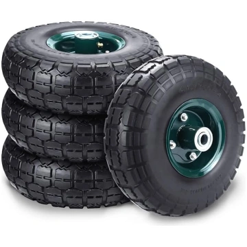 4 Pack 10 collu plakanās riepas cietās pneimatiskā