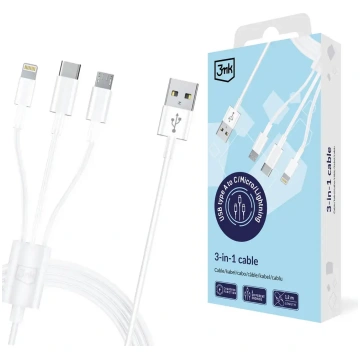 3MK 3-in-1 data transfer and charging cable | USB-
