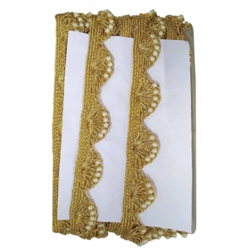 CRAFTCURE Handmade Moti Beaded Border with Pankh B