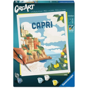 Glezna pēc numuriem Ravensburger CreArt Capri, brū