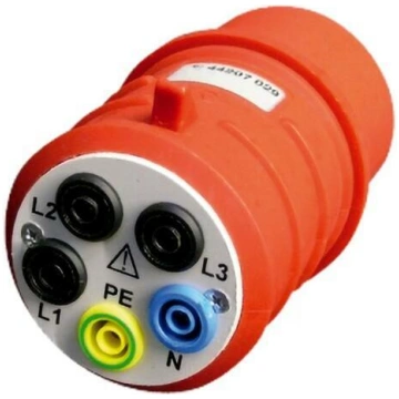 Three-phase adapter; 32A; CEE plug x5,4mm socket |