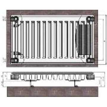 Radiators 11x500x500 sānu piesl. Termolux 9015005