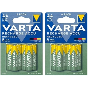 VARTA uzlādējamas AA tipa baterijas, 6 gab., uzlād