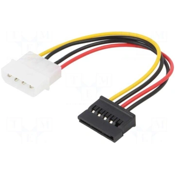 Cable: mains SATA | Molex male,SATA female | 0.15m