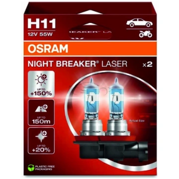 OSRAM SPULDZE H11 55W 12V PGJ19-2 +150% NIGHT BREA