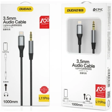 Dudao Kokvilnas pīts AUX audio kabelis iPhone Ligh
