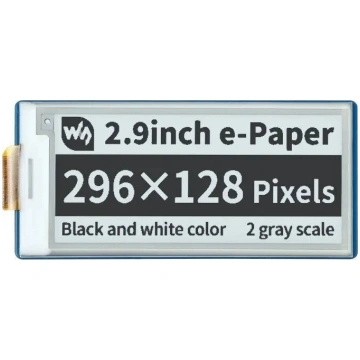 E-paper (E-Ink) displejs 2.9" 296×128 px SPI, meln
