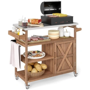 FANTASK Outdoor Barbecue Trolley, Serving Trolley 