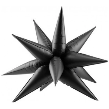 Zvaigzne 3D, Melns, (95 cm) PartyDeco BP-31737