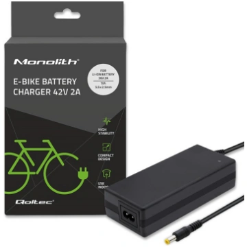 Qoltec Charger for ebike batteries, 36V, 42V, 2A 5
