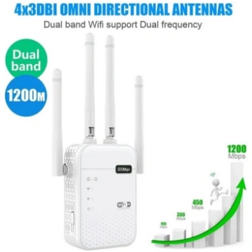 Bezvadu WiFi atkārtotājs 1200Mbps maršrutētājs WiF