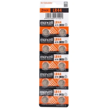 G13 baterijas 1.5V Maxell Alkaline LR44 / A76 iepa
