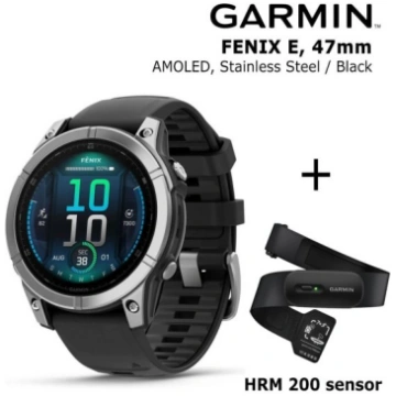 GARMIN Fenix E 47 mm, AMOLED, Stainless Steel + Ga
