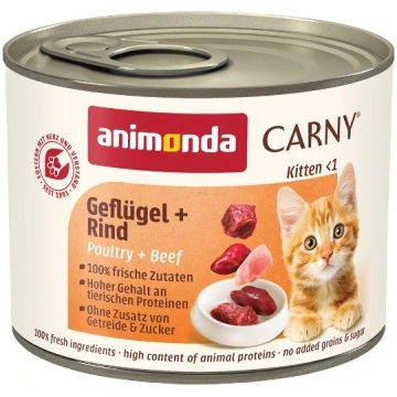 ANIMONDA Carny Kitten mājputnu un liellopu gaļa - 