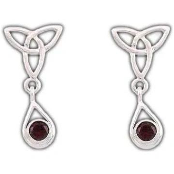 Triskele Earrings - Garnet